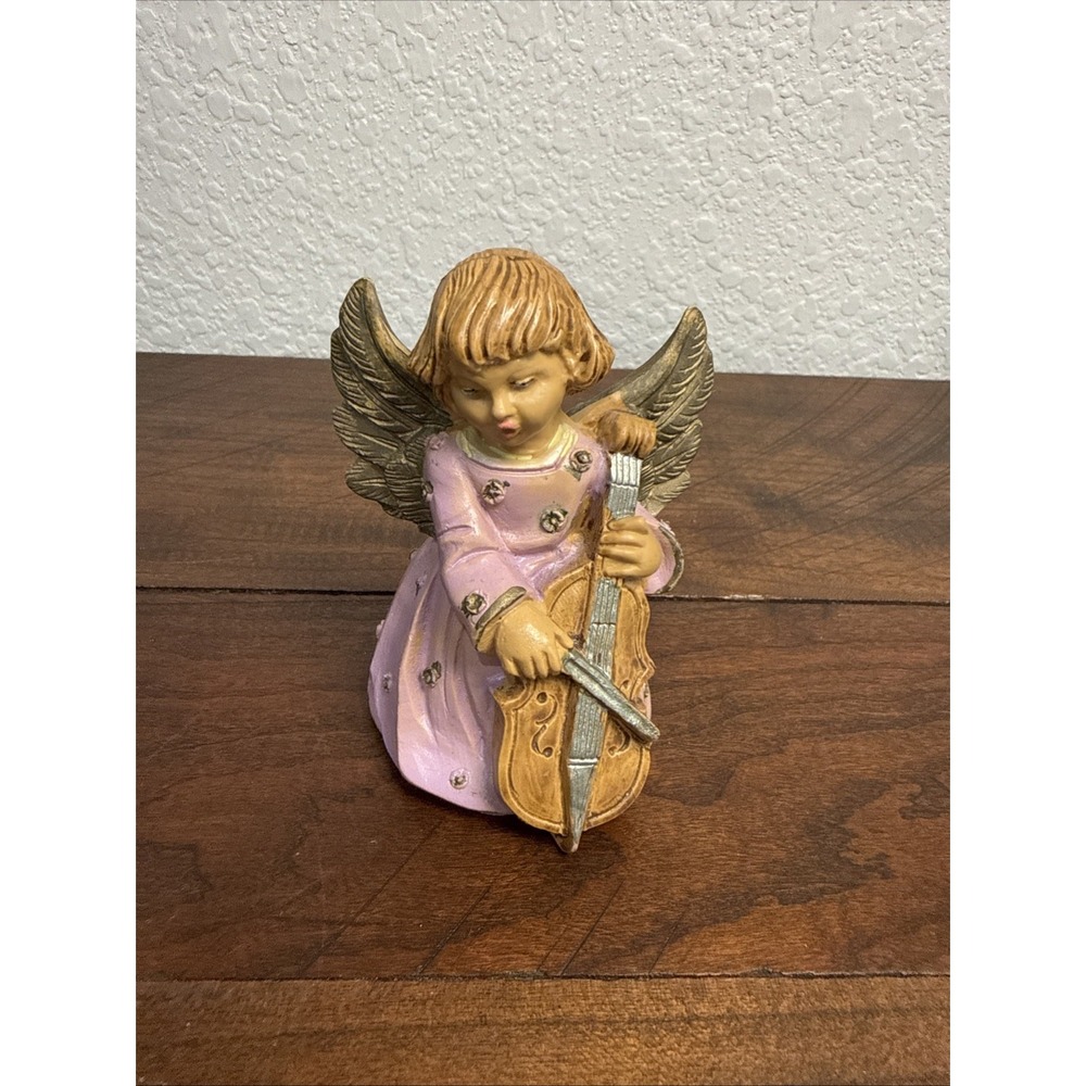 Vintage Angel Figurine Music Violin Made in Italy Replacement Nativity